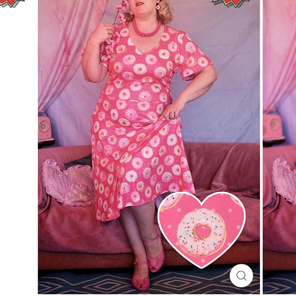 Dolly and Dotty Palma Pink Donut Short Sleeved Dress - Picture 7 of 8